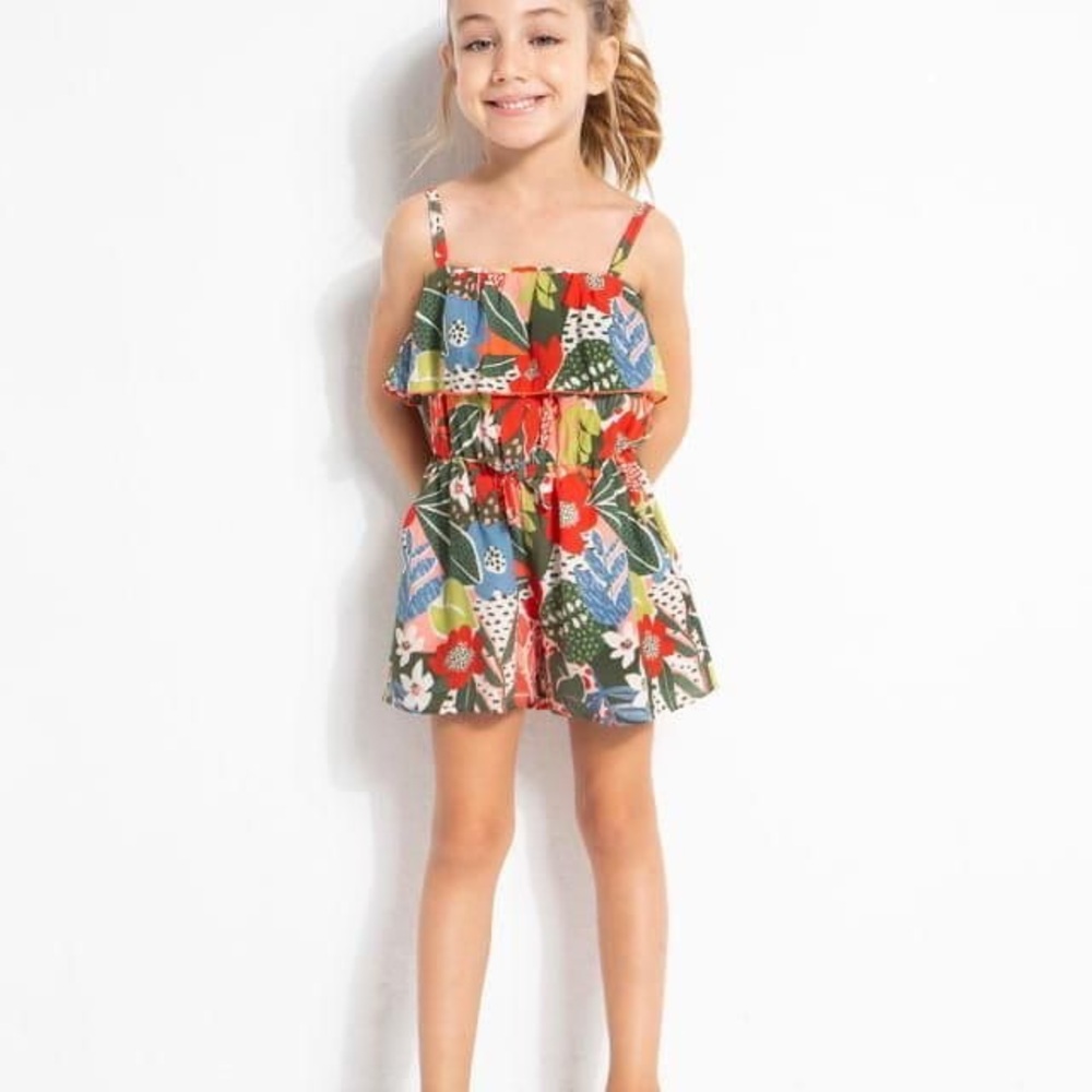 Size 7 Girls Mayoral Multicolor Floral Kids Romper
